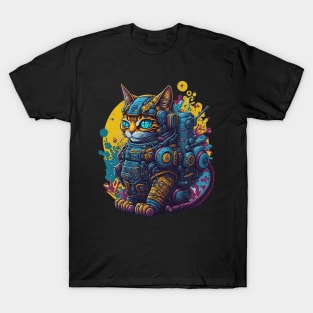 Colorful Robotic Cat T-Shirt